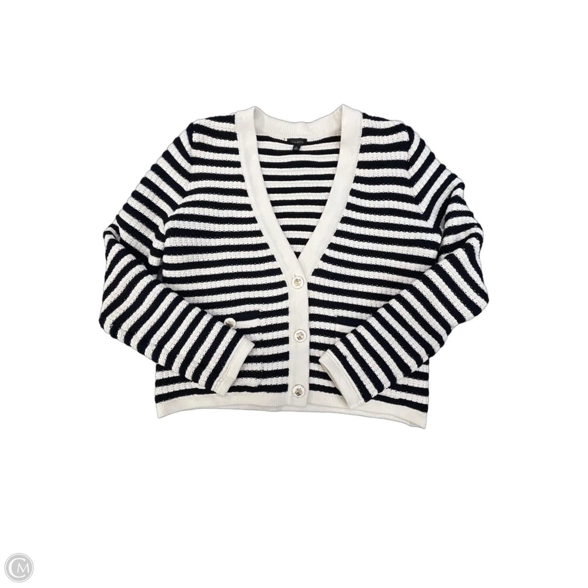 Cardigan By Talbots In Striped Pattern, Size: M