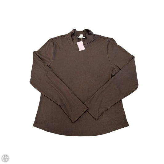 Athletic Top Long Sleeve Collar By Athleta In Brown, Size: Xl