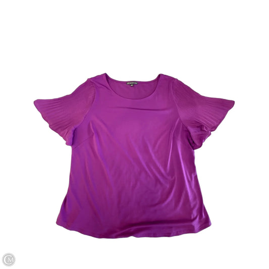 Blouse Short Sleeve By Adrianna Papell In Purple, Size: 1x