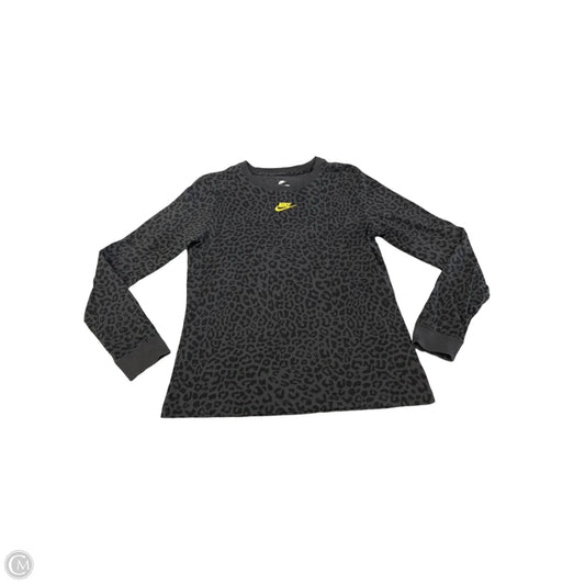 Athletic Top Long Sleeve Collar By Nike Apparel In Animal Print, Size: M