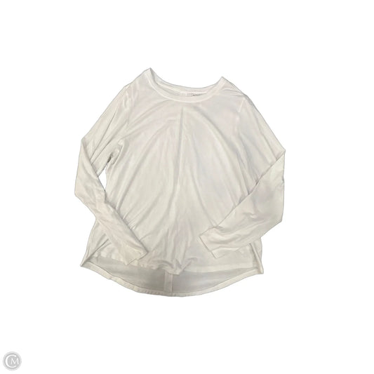 Athletic Top Long Sleeve Collar By Athleta In White, Size: L