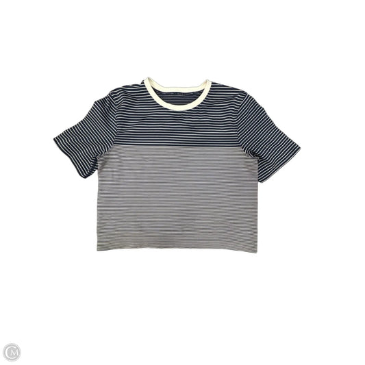 Athletic Top Short Sleeve By Lululemon In Striped Pattern, Size: S