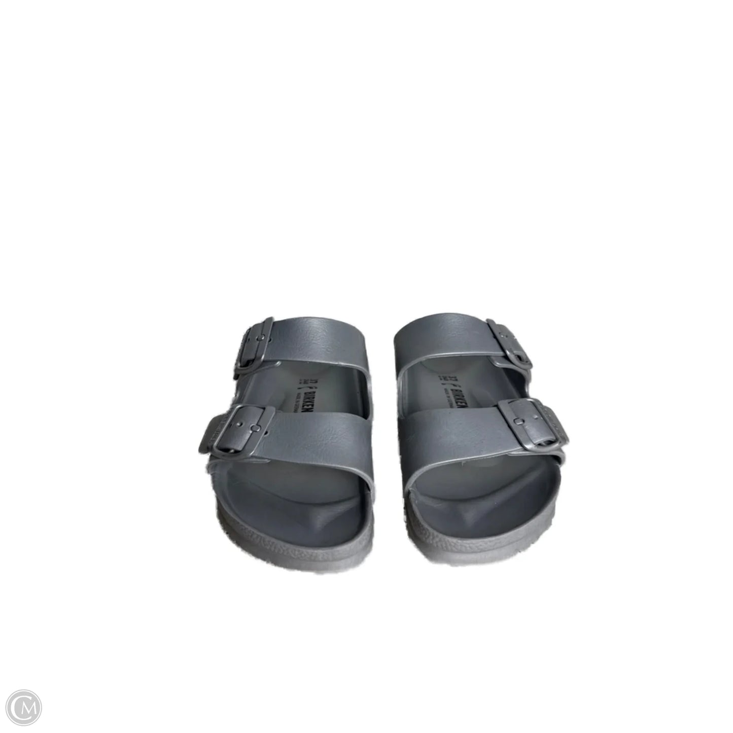 Sandals Flats By Birkenstock In Silver, Size: 6.5
