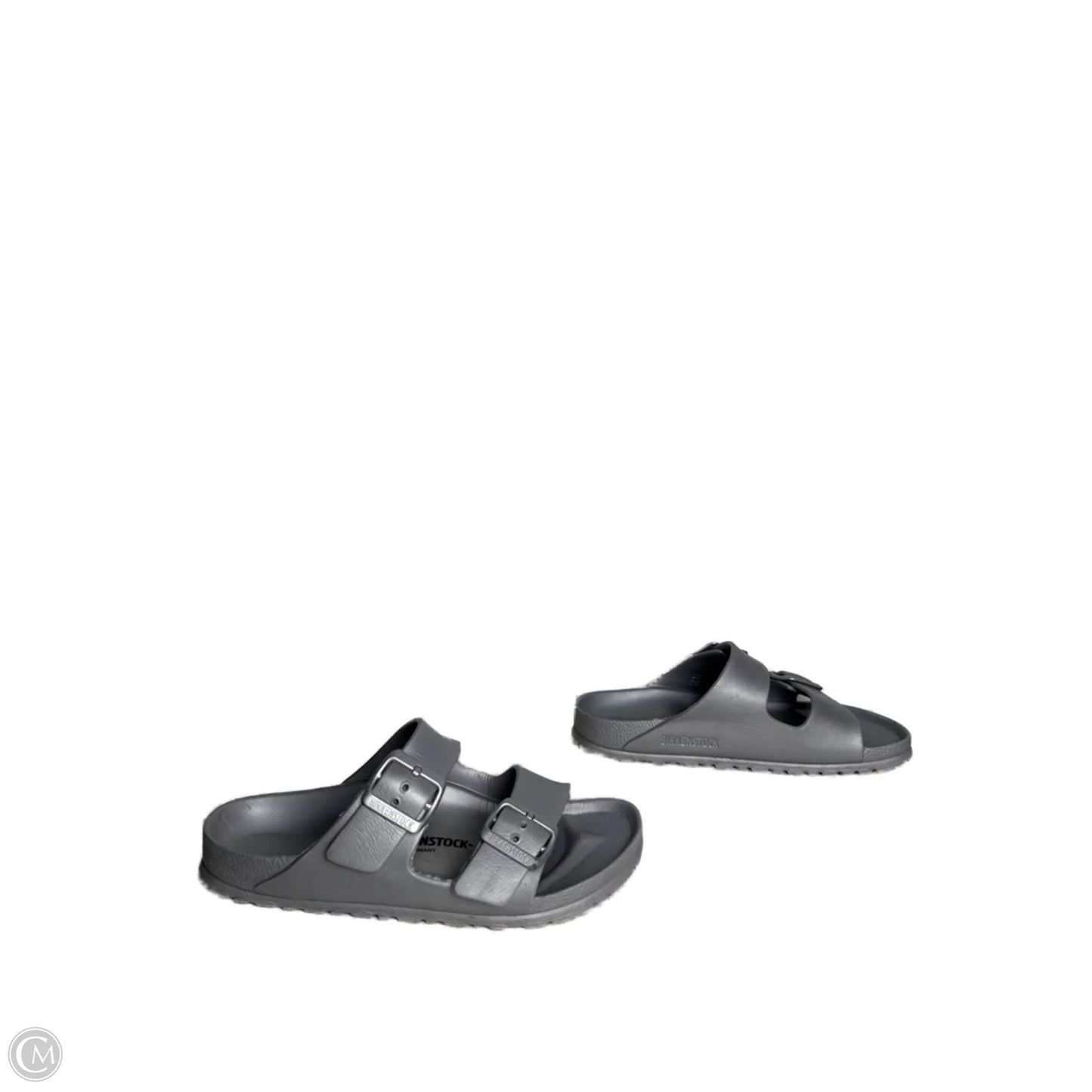 Sandals Flats By Birkenstock In Silver, Size: 6.5