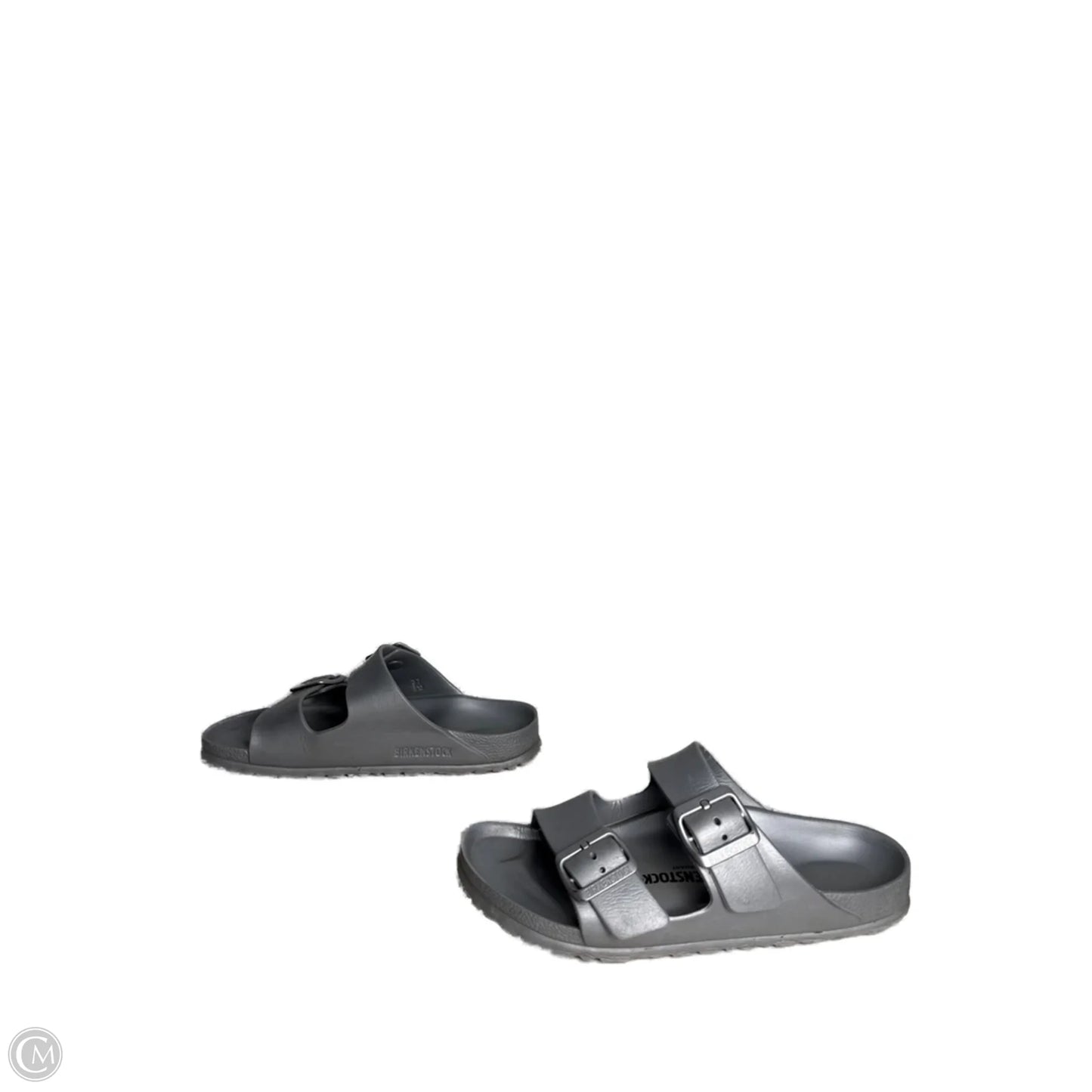 Sandals Flats By Birkenstock In Silver, Size: 6.5