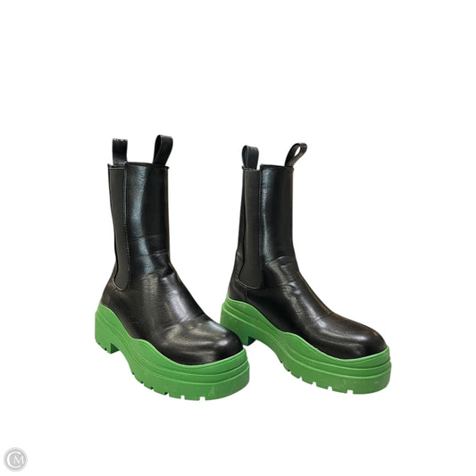 Boots Mid-calf Flats By Azalea Wang In Black & Green, Size: 6.5
