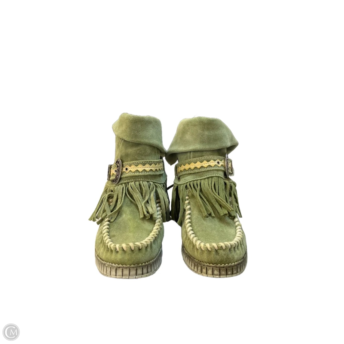Boots Ankle Flats By Cma In Green, Size: 7.5