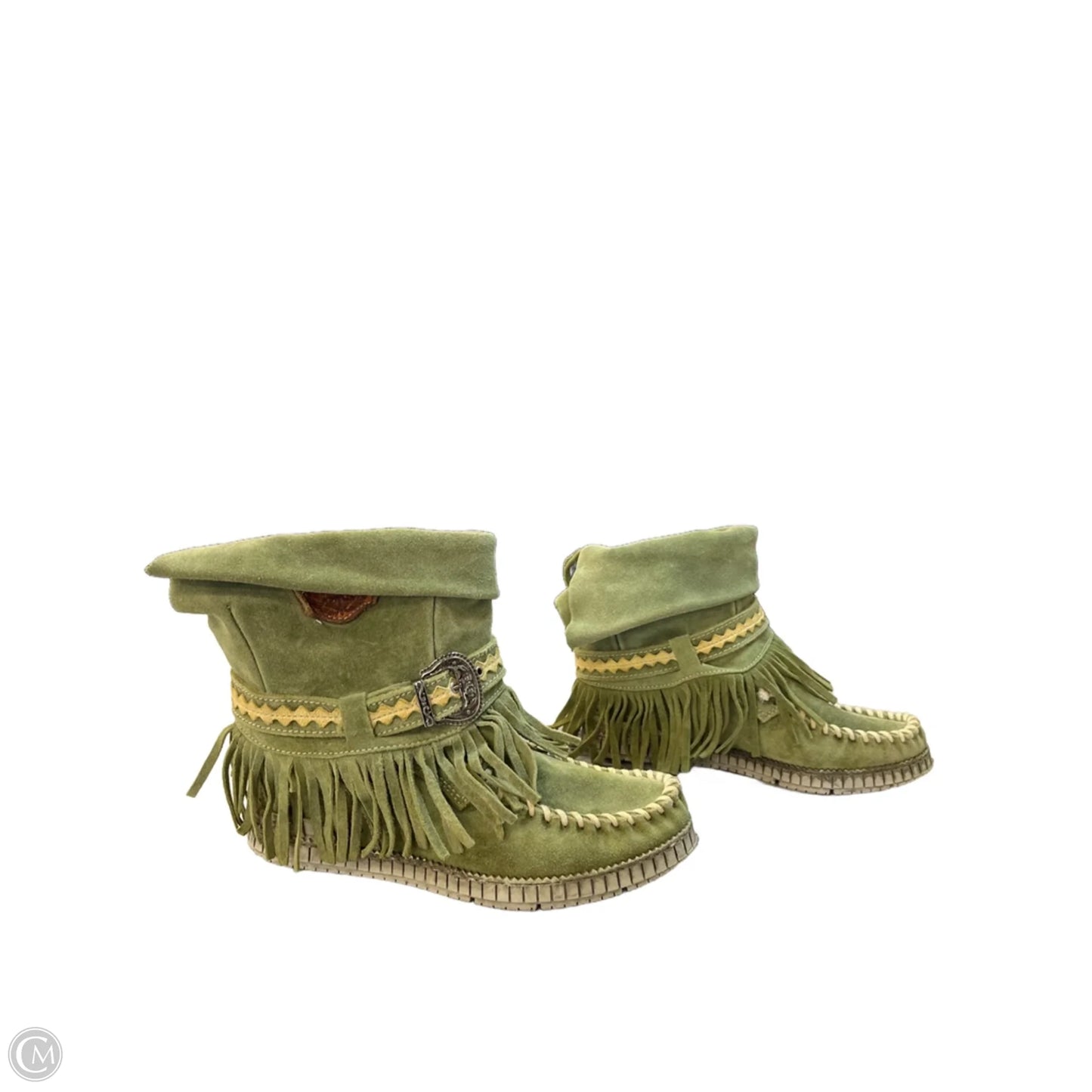 Boots Ankle Flats By Cma In Green, Size: 7.5