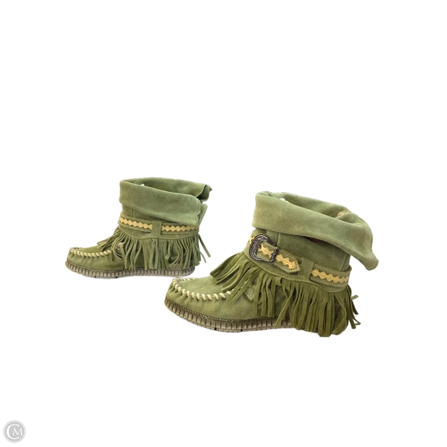 Boots Ankle Flats By Cma In Green, Size: 7.5