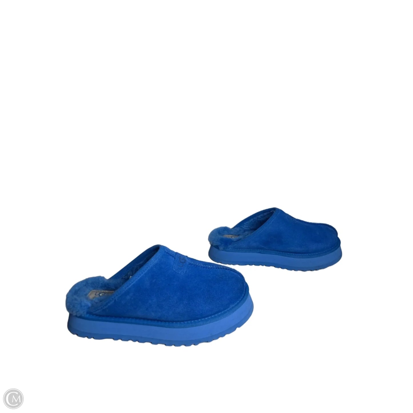 Slippers Designer By Ugg In Blue, Size: 9