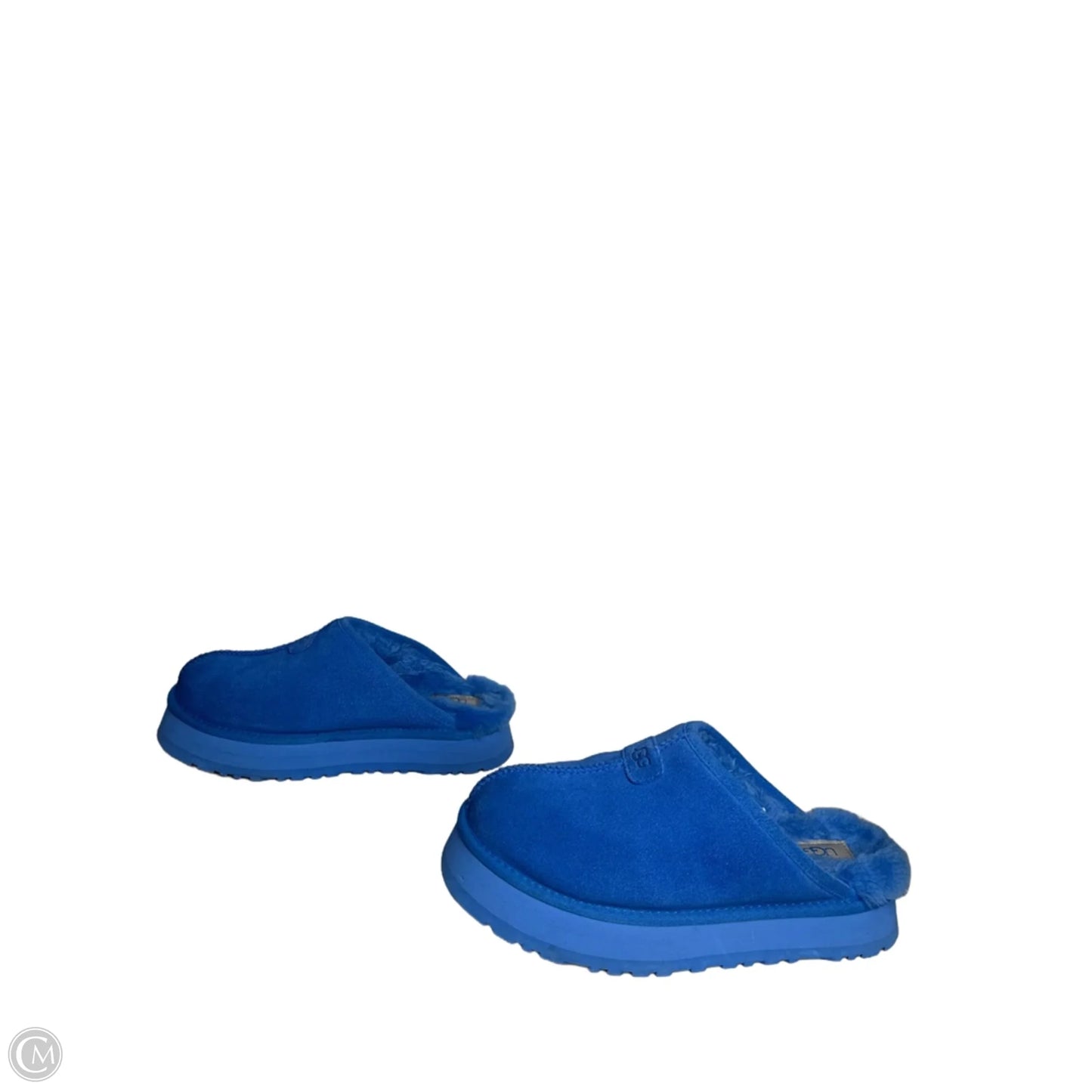 Slippers Designer By Ugg In Blue, Size: 9