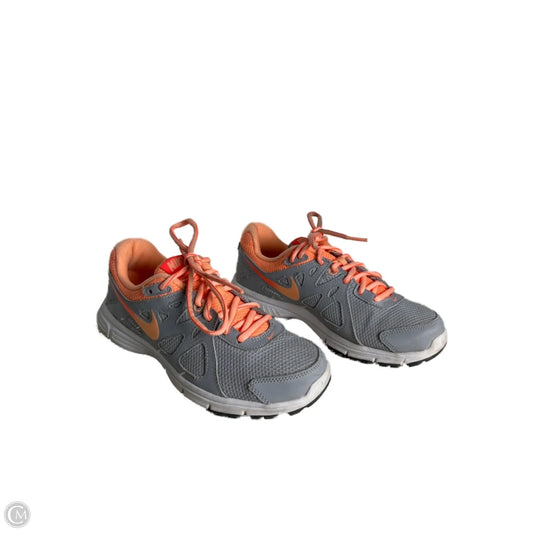 Shoes Athletic By Nike In Grey & Orange, Size: 6