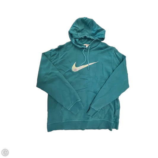 Sweatshirt Hoodie By Nike In Teal, Size: Xl