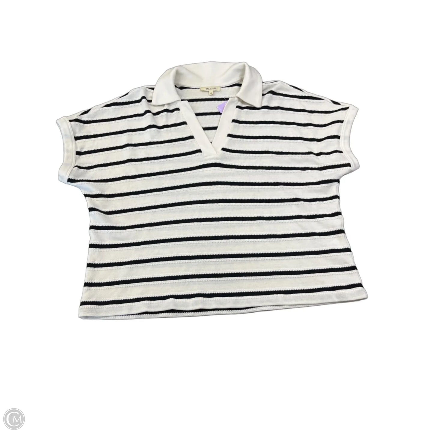 Top Short Sleeve By Madewell In Striped Pattern, Size: S