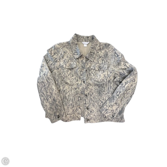Jacket Denim By Christopher And Banks In Animal Print, Size: Xl