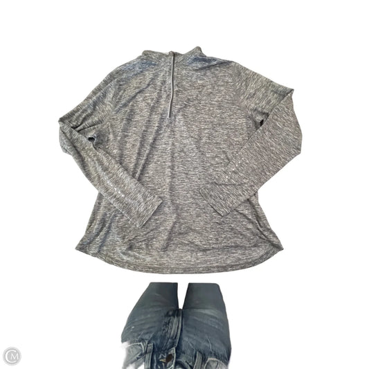 Athletic Top Long Sleeve Collar By Nike In Grey, Size: 1x