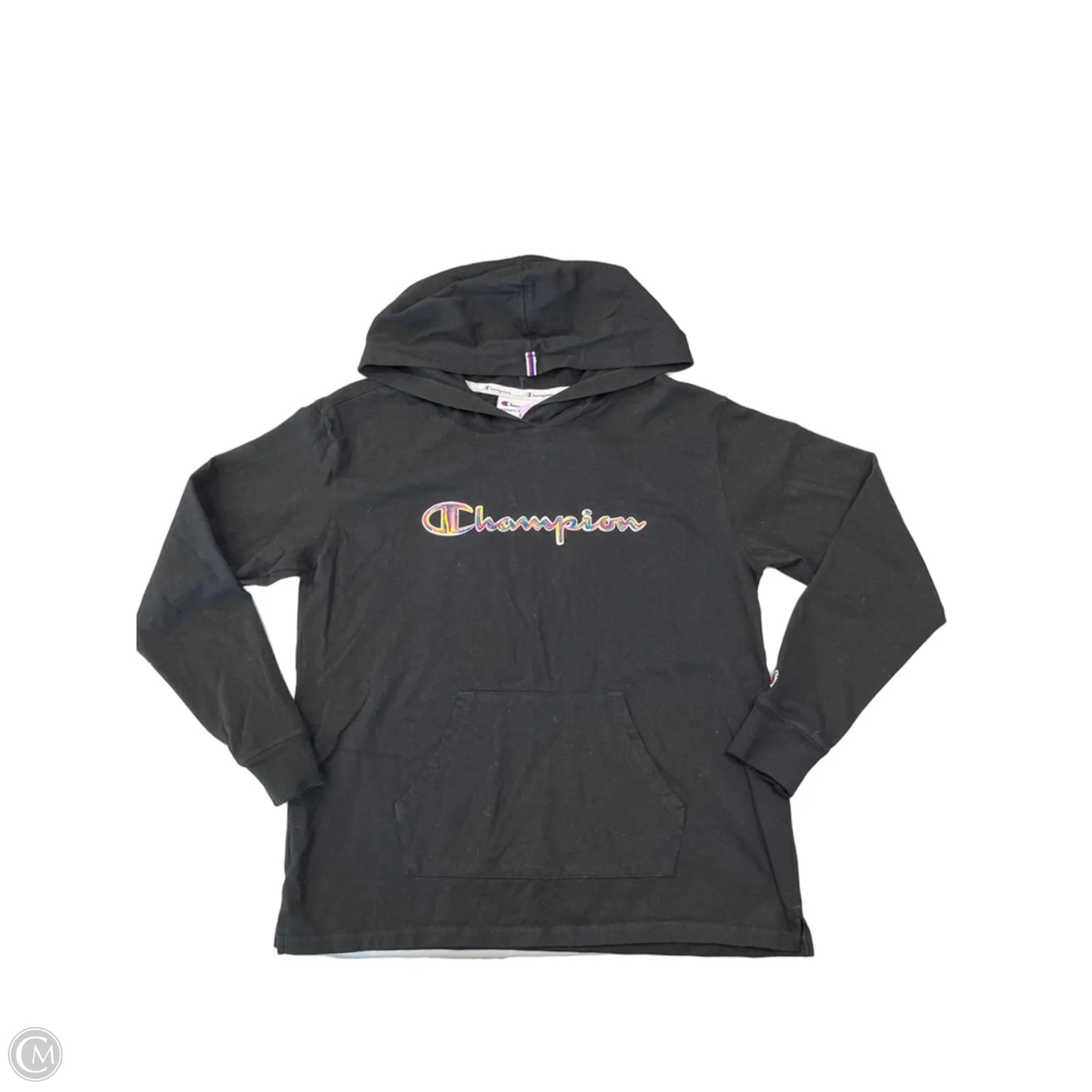 Athletic Top Long Sleeve Hoodie By Champion In Black, Size: S