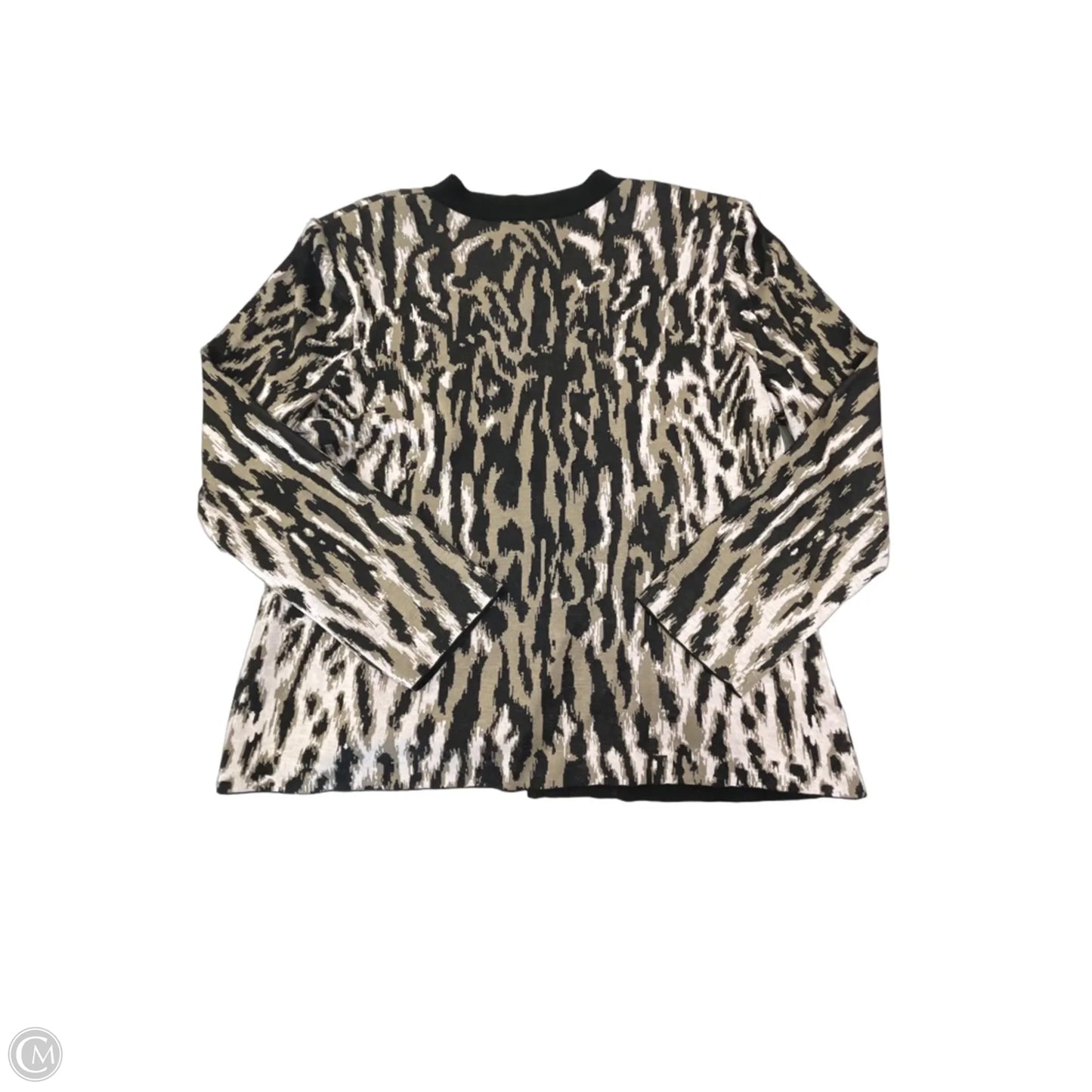 Cardigan By Ming Wang In Animal Print, Size: L