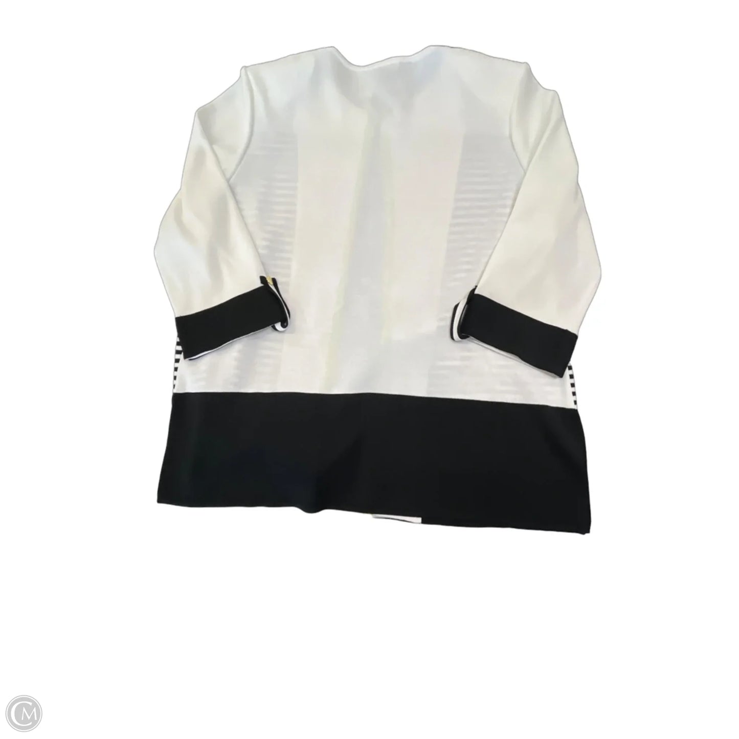Cardigan By Ming Wang In Black & Cream, Size: L