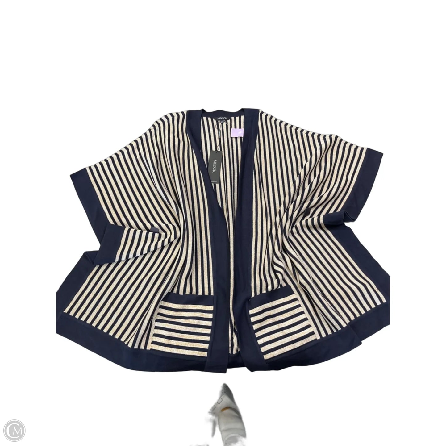 Cardigan By Misook In Blue & Gold, Size: S