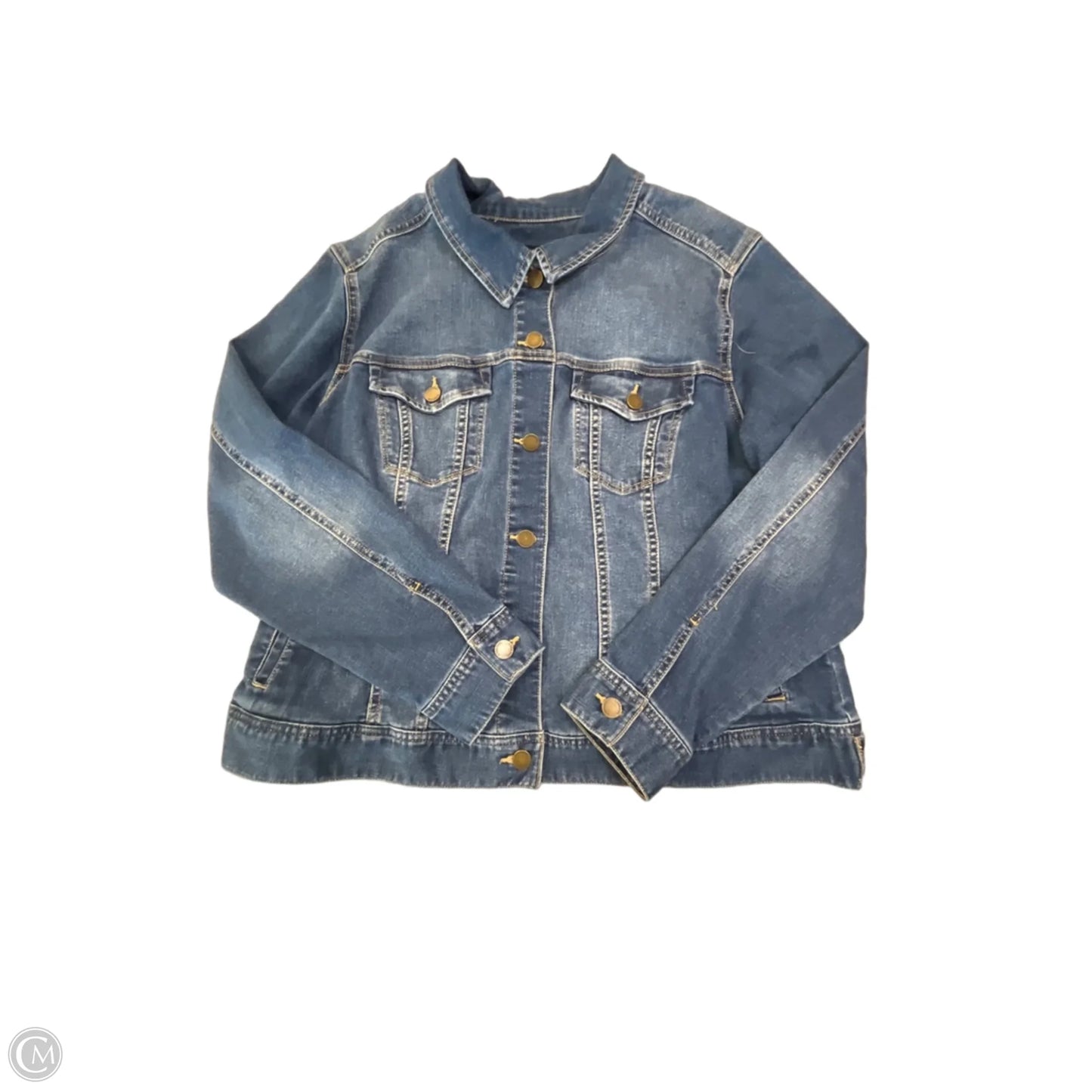 Jacket Denim By Liverpool In Blue Denim, Size: 2x