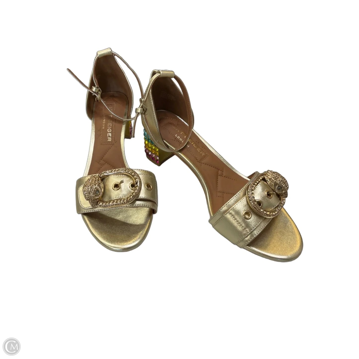 Sandals Designer By Kurt Geiger In Gold, Size: 10