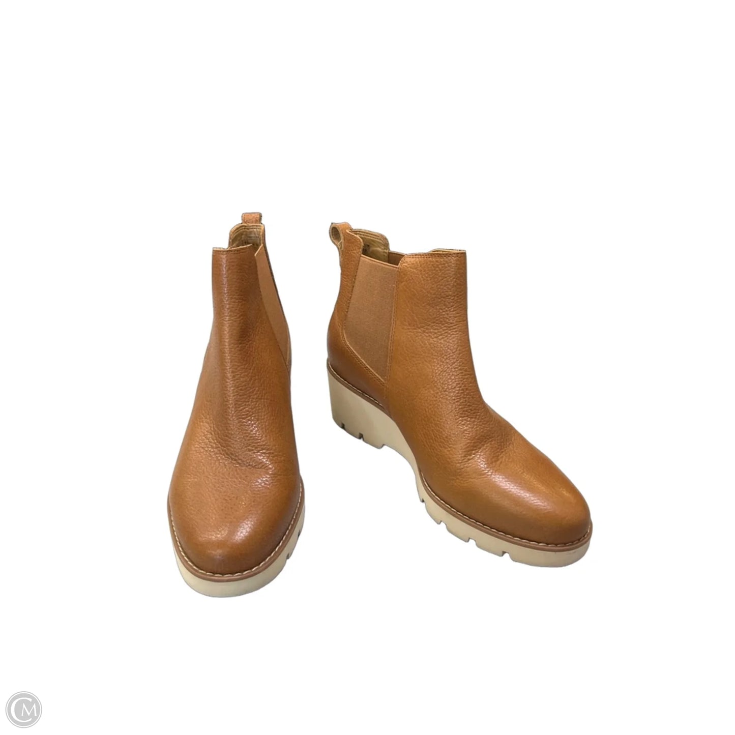 Boots Ankle Heels By Vionic In Brown & Cream, Size: 8