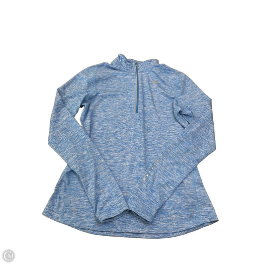 Athletic Top Long Sleeve Collar By Nike In Blue, Size: S
