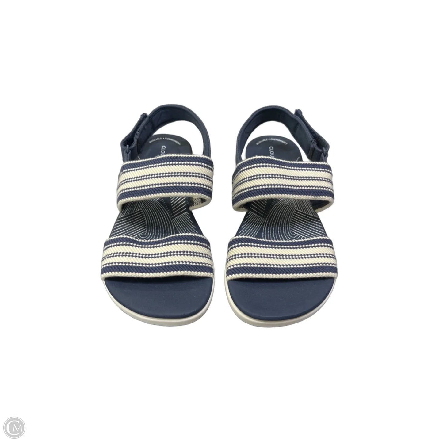 Sandals Flats By Clarks In Blue & Cream, Size: 6.5