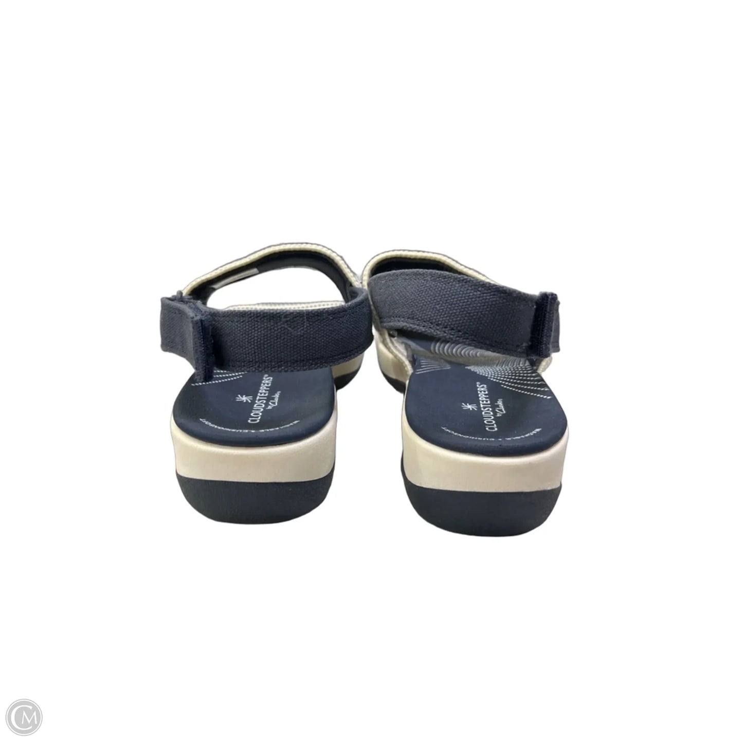 Sandals Flats By Clarks In Blue & Cream, Size: 6.5