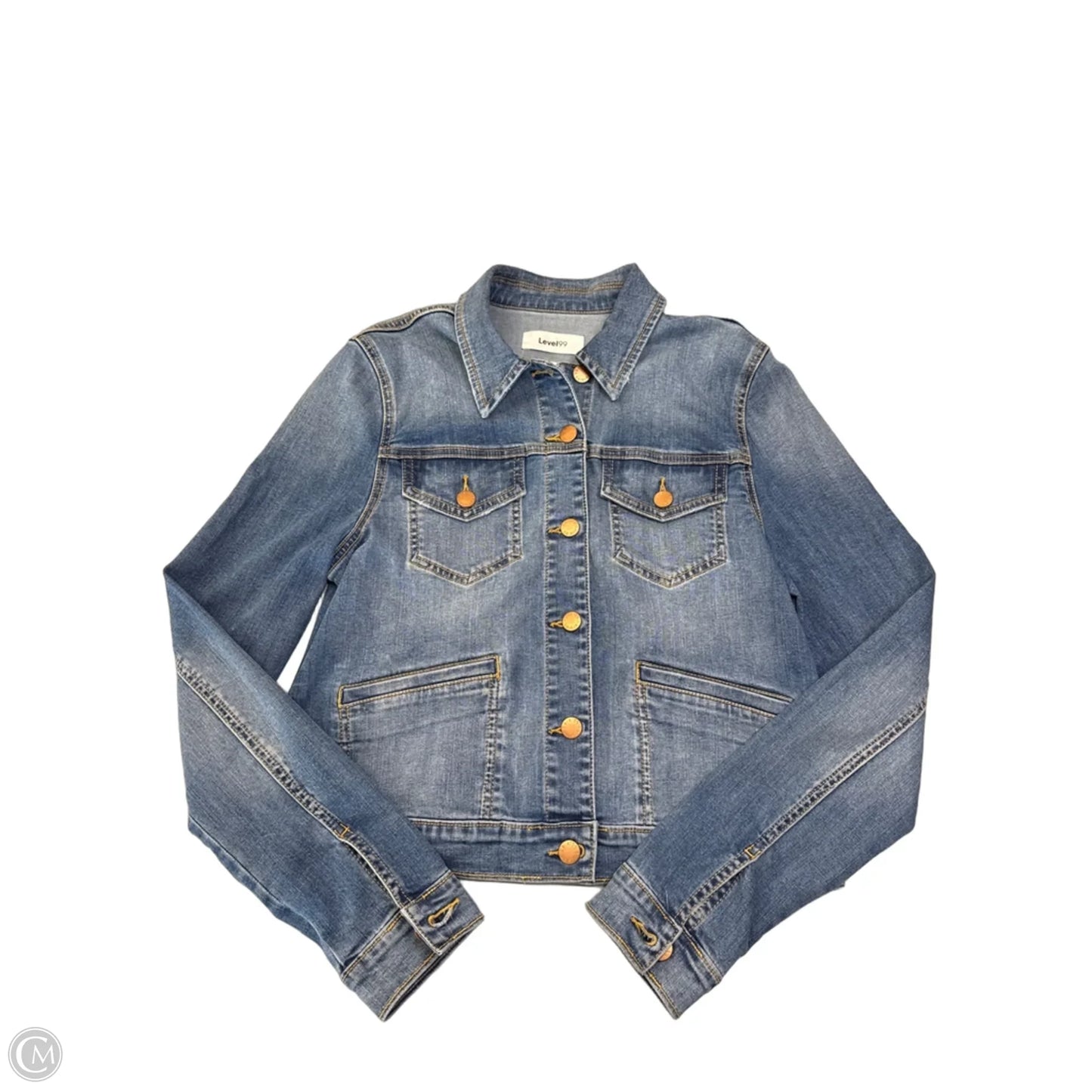 Jacket Denim By Level 99 In Blue Denim, Size: S