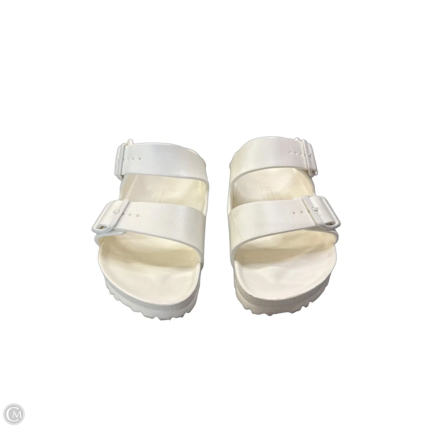 Sandals Flip Flops By Birkenstock In White, Size: 9.5