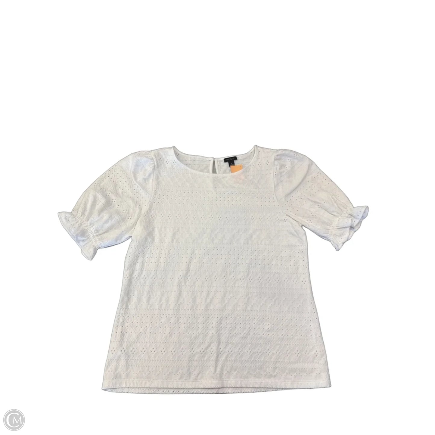 Top Short Sleeve By Ann Taylor In White, Size: Xl