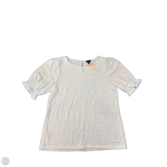 Top Short Sleeve By Ann Taylor In White, Size: Xl