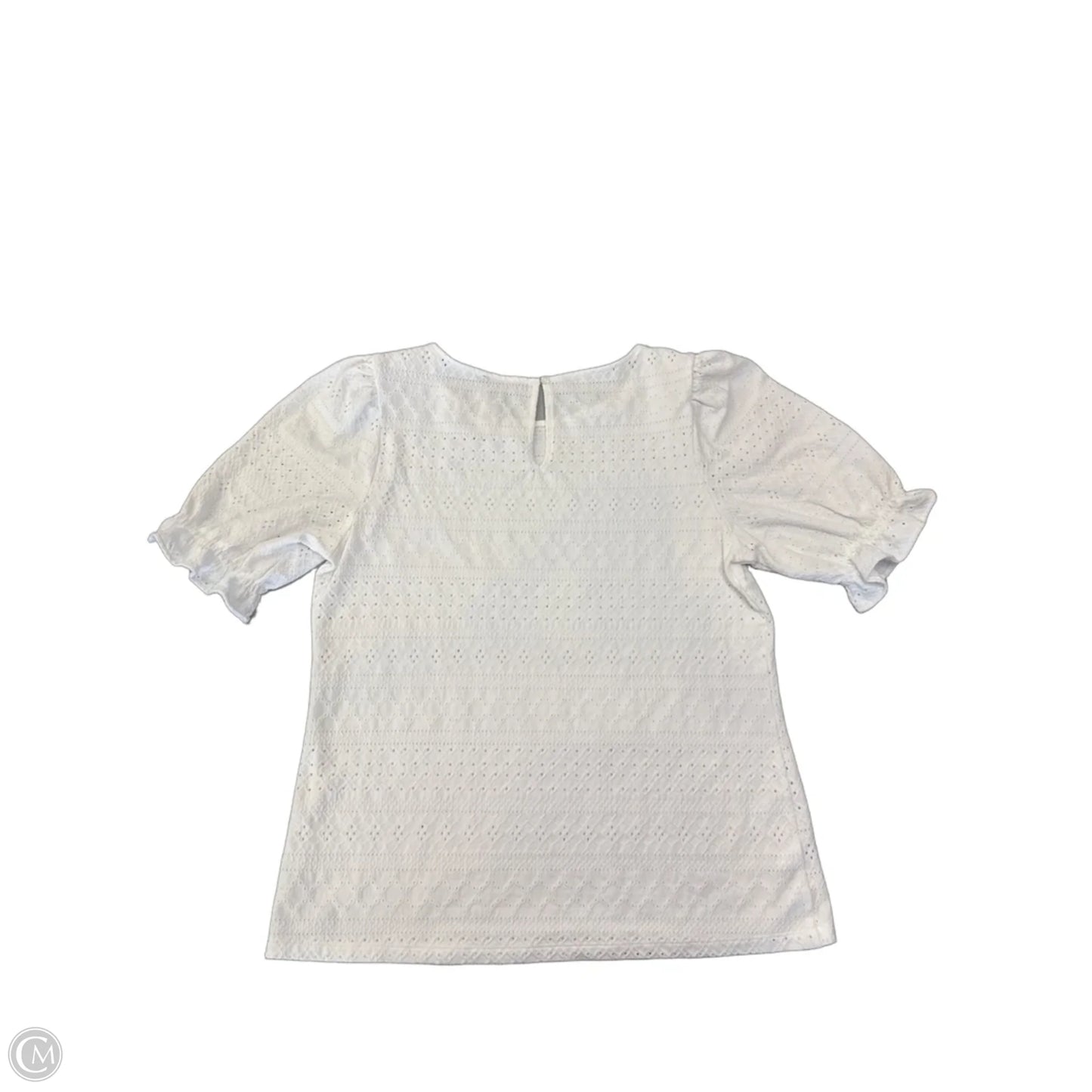 Top Short Sleeve By Ann Taylor In White, Size: Xl