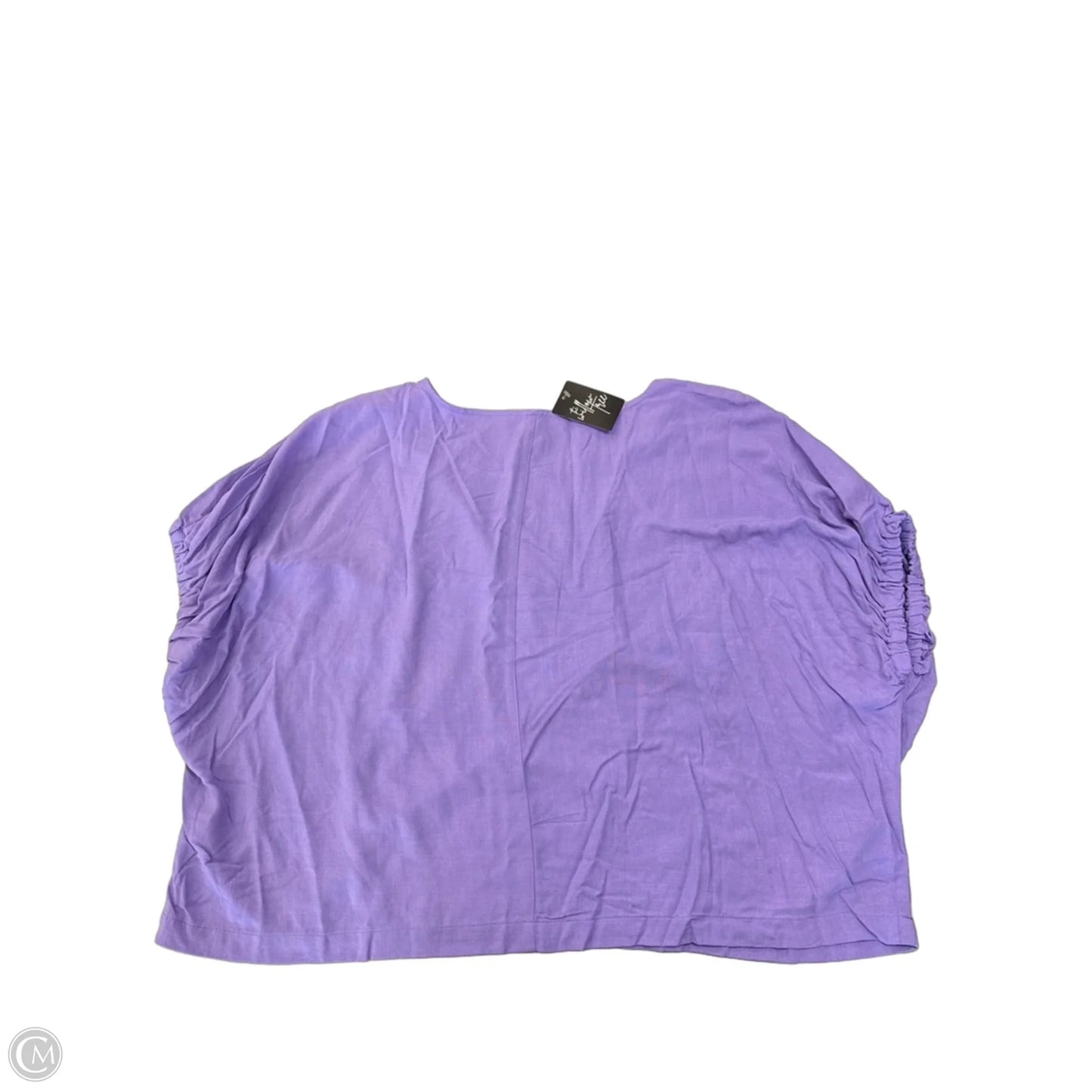 Blouse Short Sleeve By Zenana In Purple, Size: L