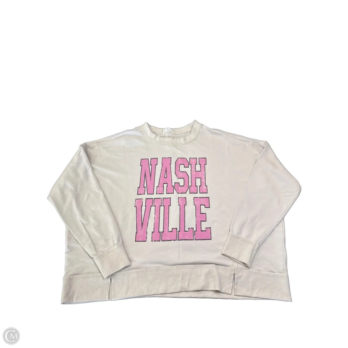 Sweatshirt Crewneck By Peach Love Cream California In Pink & Tan, Size: L