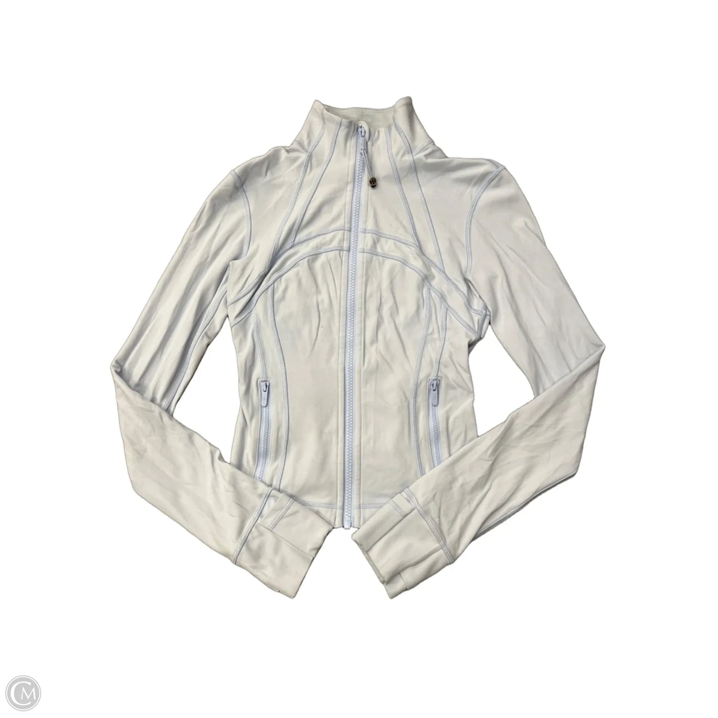 Athletic Top Long Sleeve Collar By Lululemon In Blue, Size: S