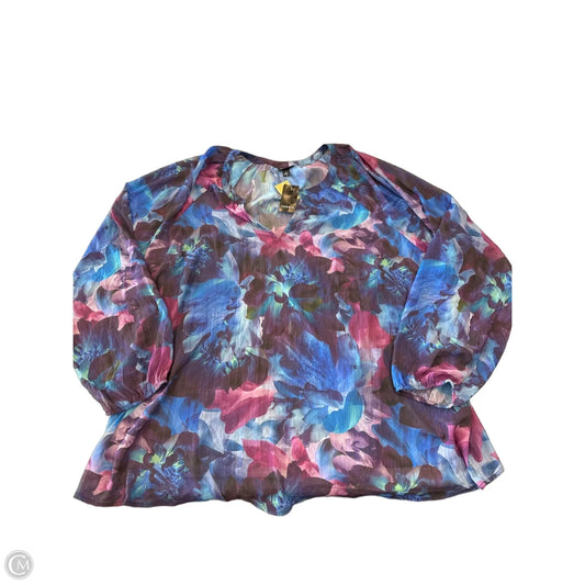 Blouse Long Sleeve By Torrid In Blue, Size: 4x