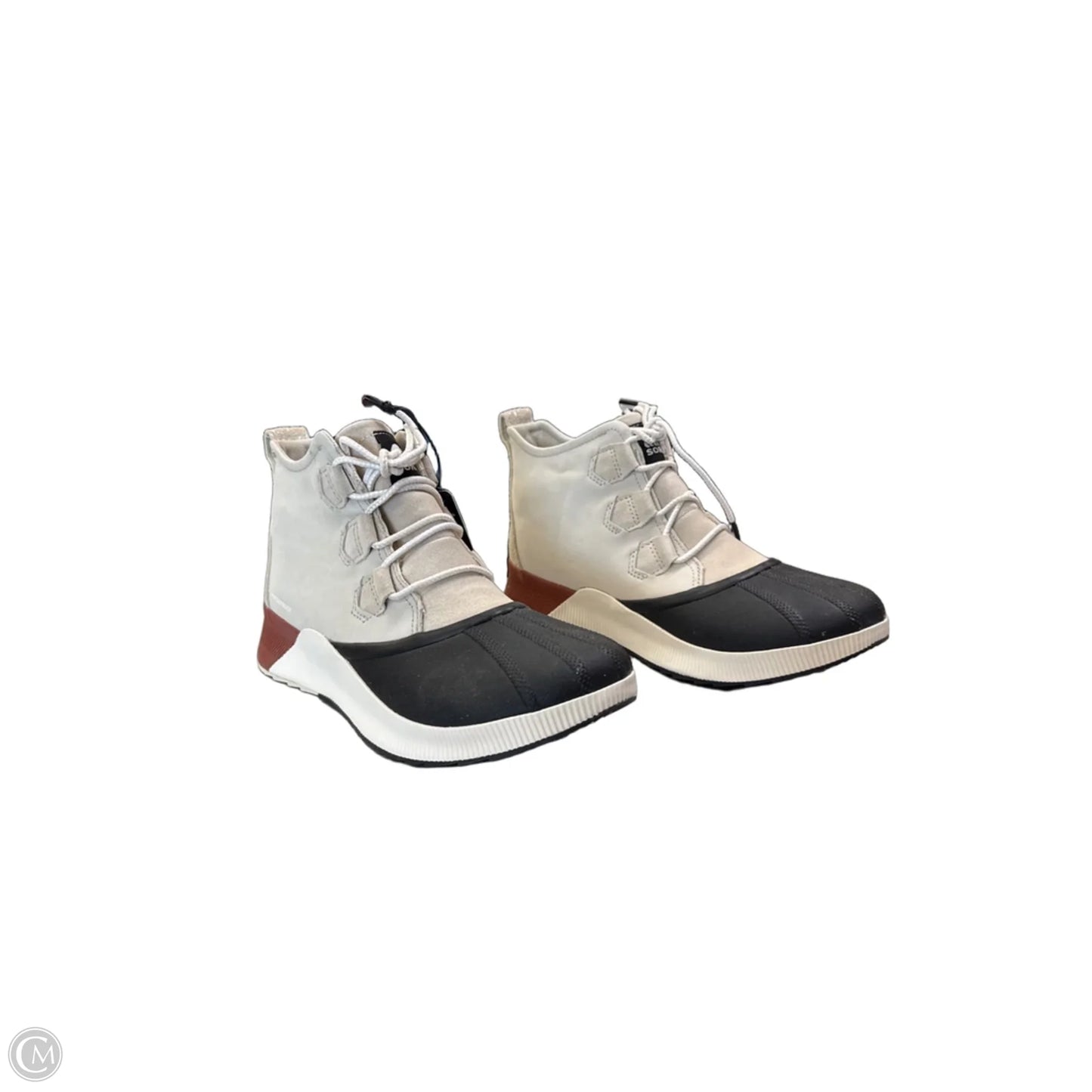 Boots Ankle Flats By Sorel In Black & Cream, Size: 11
