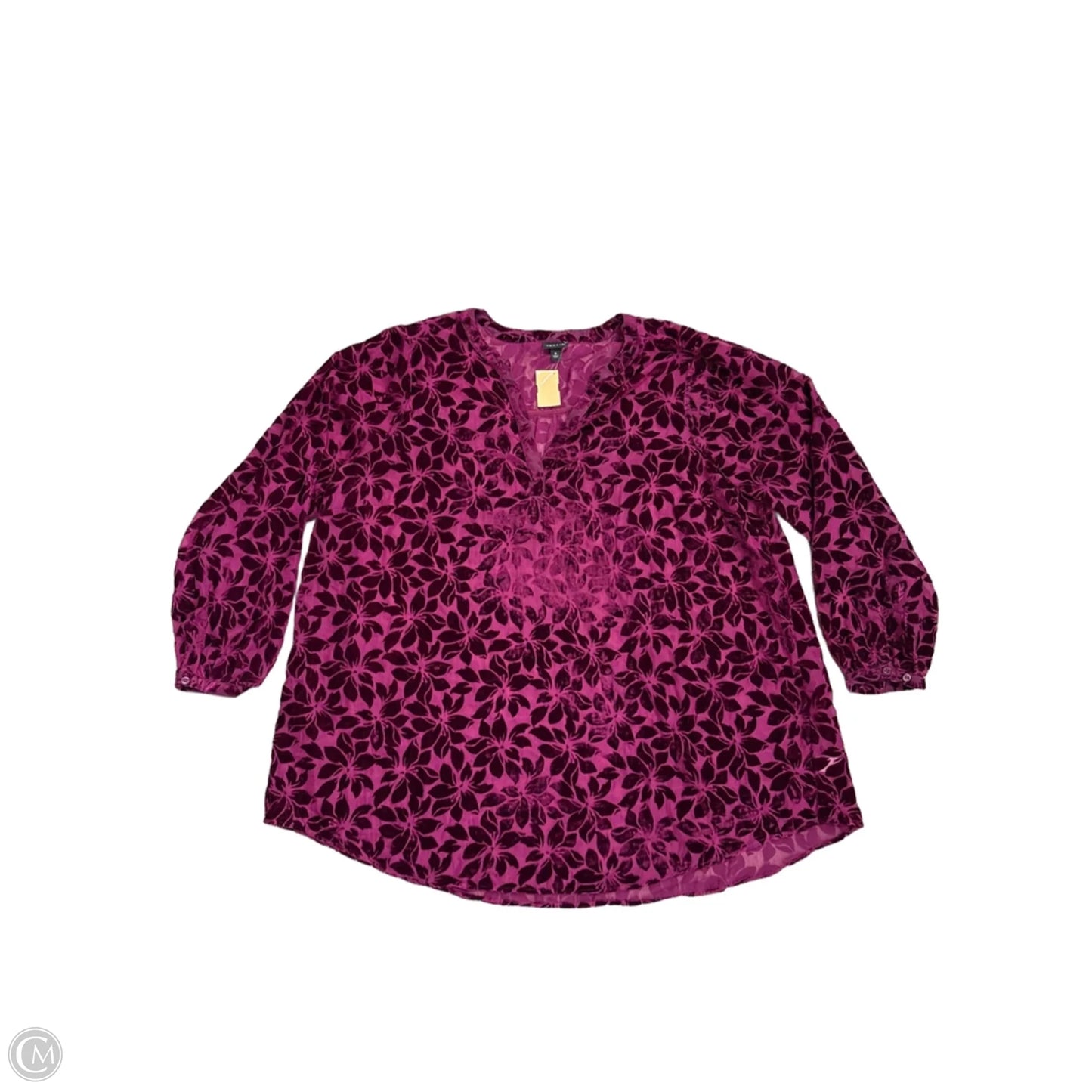 Blouse 3/4 Sleeve By Torrid In Purple, Size: 3x