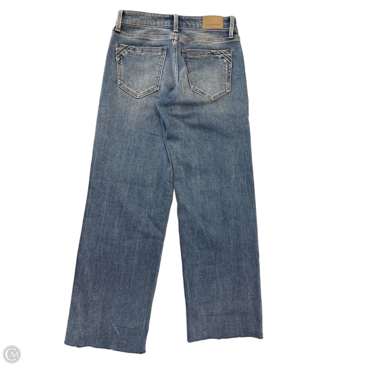 Jeans Cropped By Buckle Black In Blue Denim, Size: 0