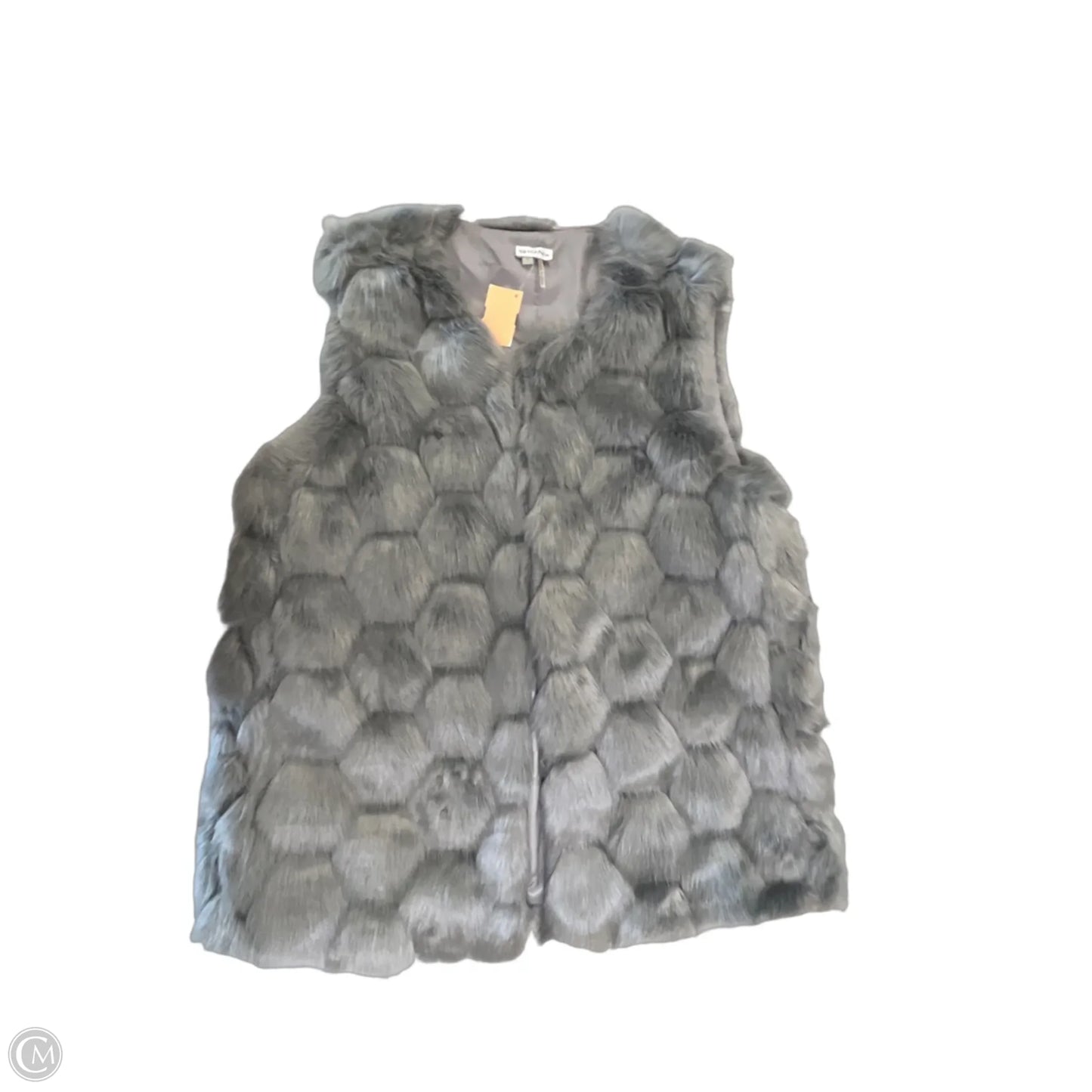 Vest Faux Fur & Sherpa By Sioni In Grey, Size: L