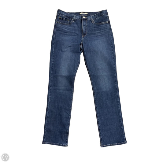 Jeans Straight By Levis In Blue Denim, Size: 14