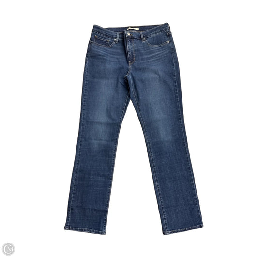 Jeans Straight By Levis In Blue Denim, Size: 14