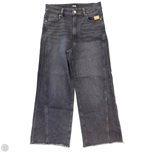 Jeans Wide Leg By Paige In Black Denim, Size: 6
