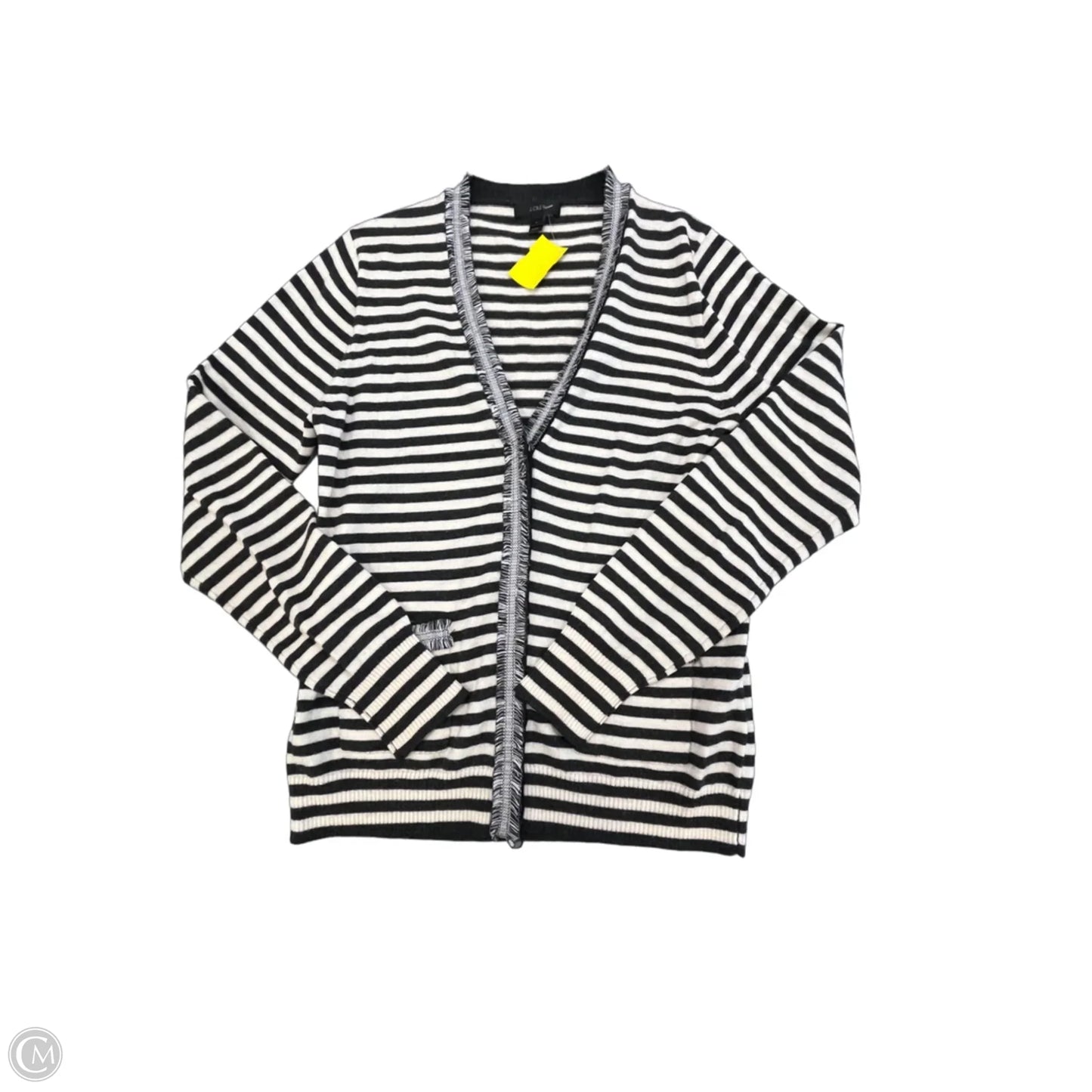 Sweater Cardigan By J. Crew In Striped Pattern, Size: M