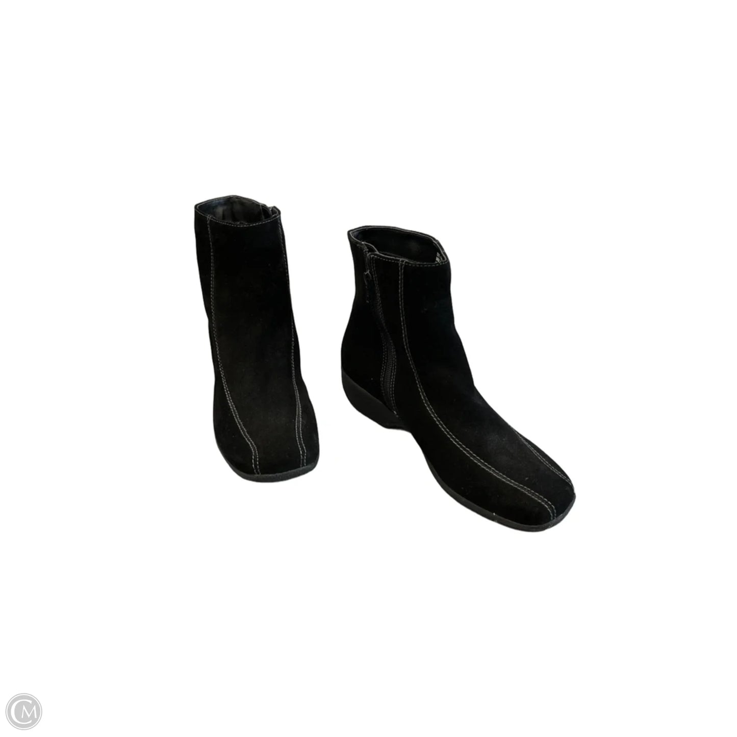 Boots Ankle Flats By Clarks In Black, Size: 9.5