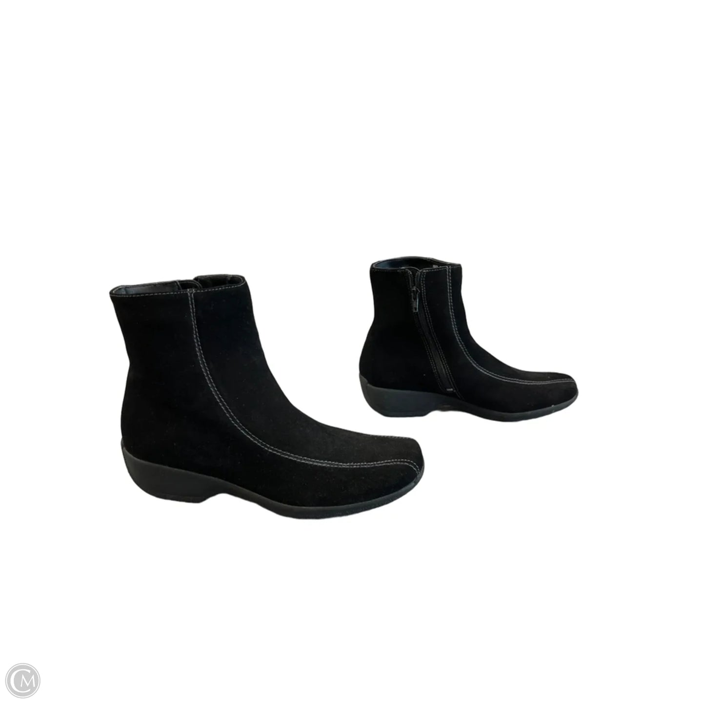 Boots Ankle Flats By Clarks In Black, Size: 9.5