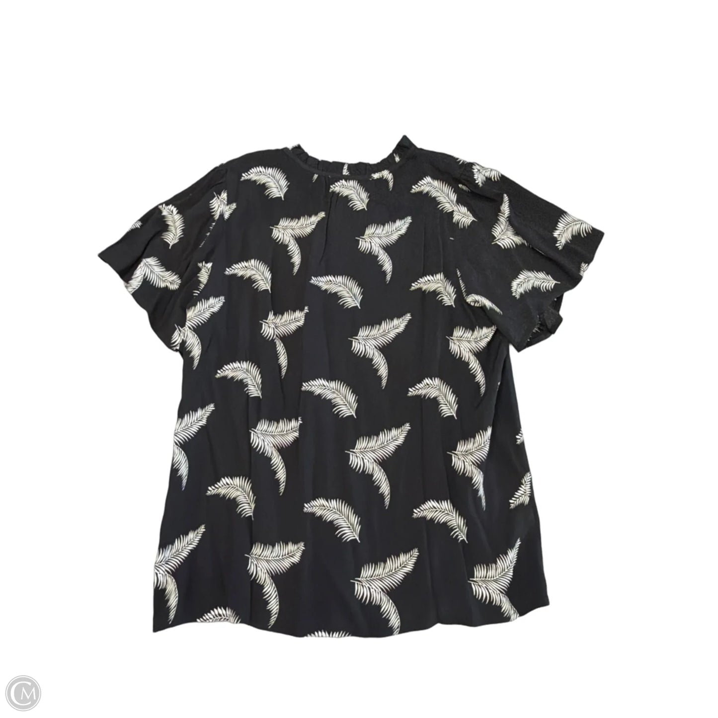 Blouse Short Sleeve By Loft In Black, Size: M